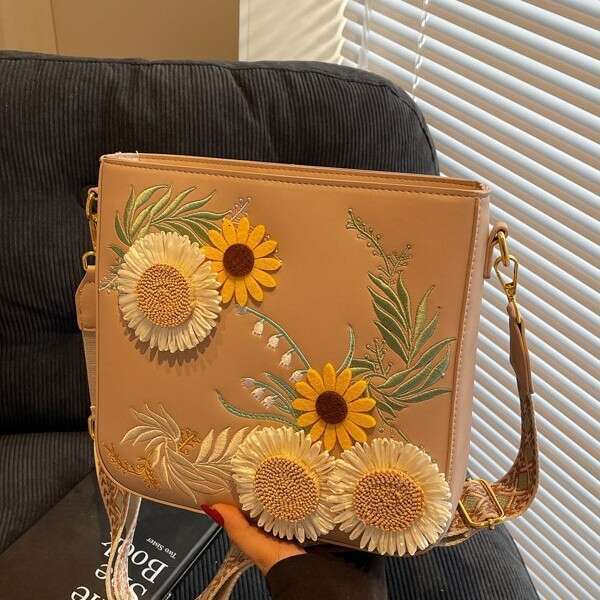American Country Style Women's Single Shoulder Crossbody Bag Spring Summer New Fashion Versatile Sweet Cute Large Capacity Commuter