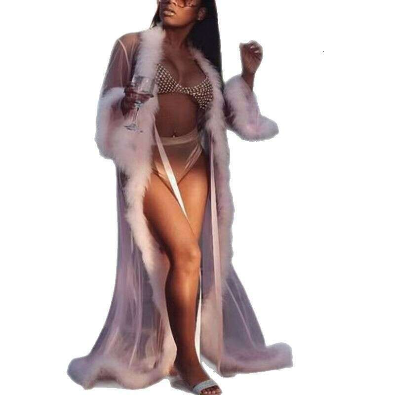 Sexy Lingerie Summer Women's Plus Size Bathrobe Long Lace-Up Mesh Nightdress Sexy Nightgown Lingerie Set Women Lingerie