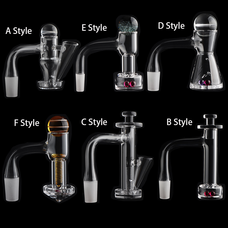 Full Weld Beveled Edge Terp Slides Terp Slurper Quartz Banger Diamond bottom Control Tower with Glass Marble Screw And 3mm Ruby Pearls Set Nails