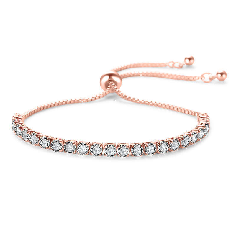 INS New Hot Selling Luxury Jewelry Designer Bracelet For Women Plated with 18K Gold Diamond Round Crystal 4mm Shining Non Fading Pulling Bracelet OL D