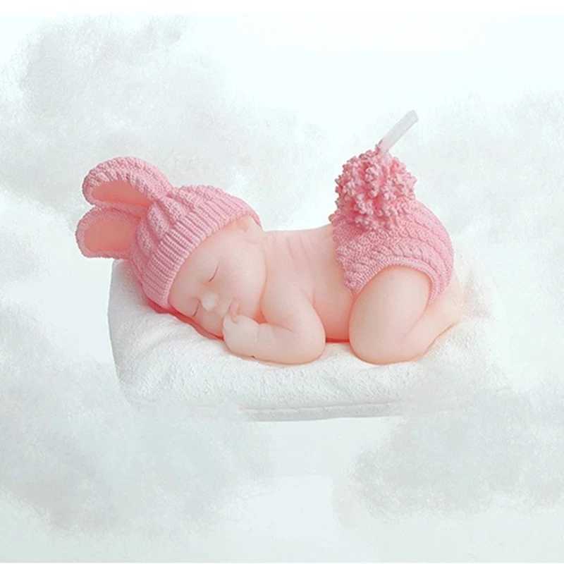10pcs Childrens Party Candle Baby Shower Favor Gift--Sleep Baby Smokeless Candle Kids Cute Birthday Candle Party Decoration W250704