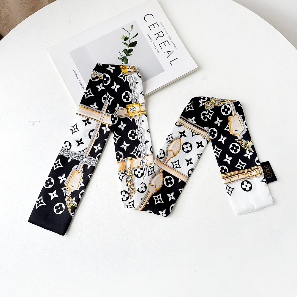 Personality Classic Twilly Womens Headband Fashion Bag Scarfs Designer Scarf for Women Hair Thin Scarves Neck Tie 120-8cm 20style