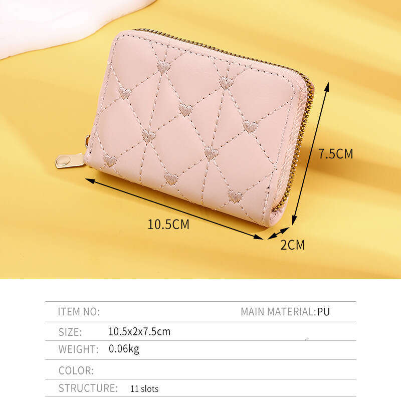 Trendy Accordion Holder for Women New PU Multi-Card Slot Clip Driver's License Card Case Zipper Coin Purse