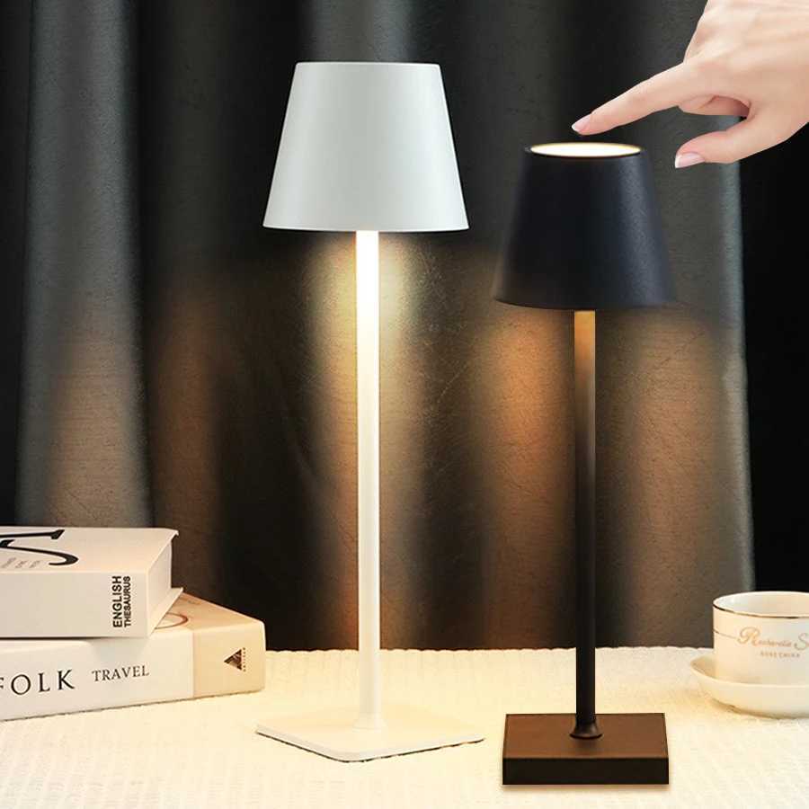 Rechargeable LED Table Lamp Touch Sensor Switch Desk Lamp Bar Restaurant Hotel Club Room Decor 3 Color Dimmable Eye Protection XJ250703