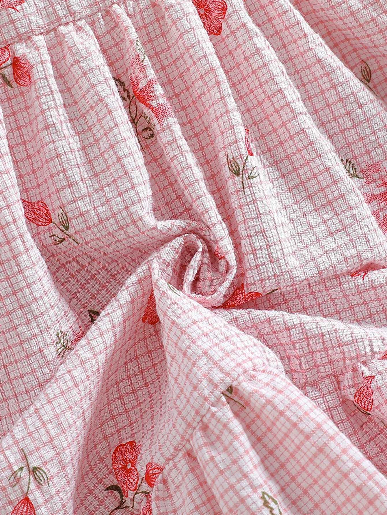 Kids Girls Summer Sleless 2025 1-6Y Print Floral Fashion Peter Pan Collar Casual Daily Dress Children Clothing R250704