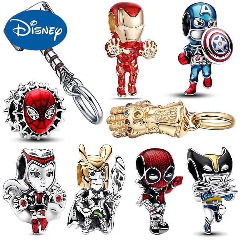 Disney Marvel Deadpool Wolverine 925 Sterling Silver Charms Beads Fit Original Women Bracelet Bangle Pendant DIY Jewelry Gift W20250704