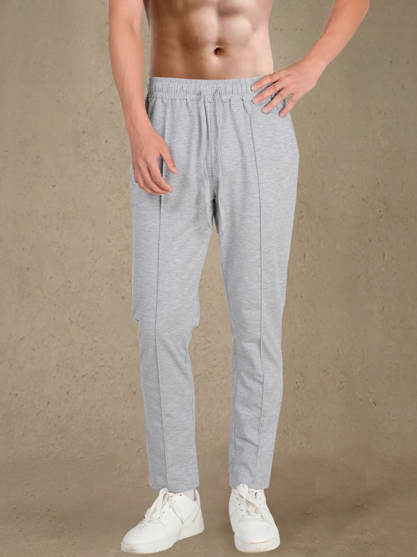 Mens casual pants mens autumn breathable solid color sports pants fitness streetwear 250704