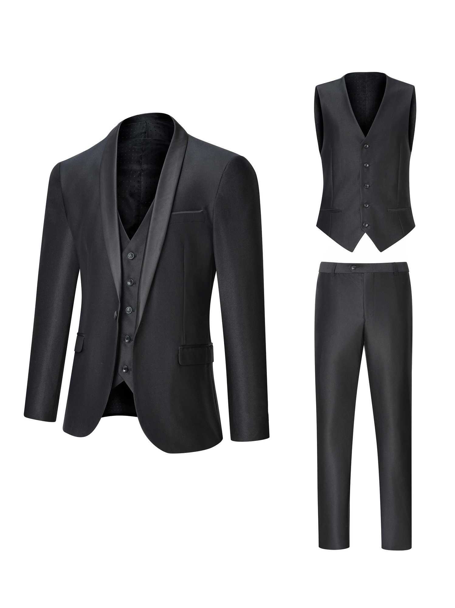 New Luxury Party Stage Mens Suit Costume Clothing Groomsmen Regular Fit Tuxedo 3 Piece Set Jacket+Trousers+Vest Blazers Pants X250704