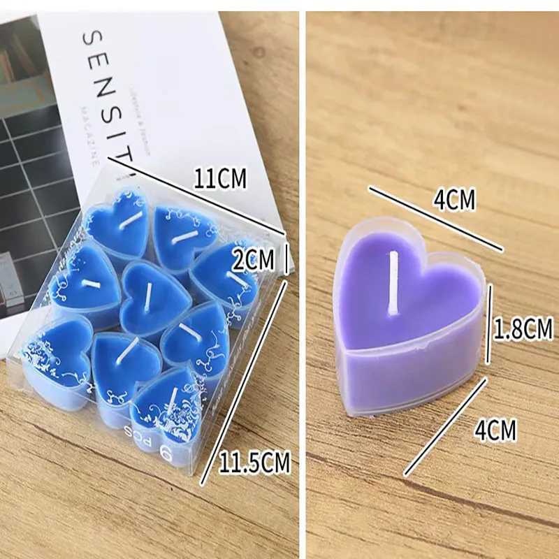 9Pcs Wedding Heart-Shaped Romantic Confession Candle Net Red Birthday Proposal Scene Layout Love Smoke-Free Candle W250704