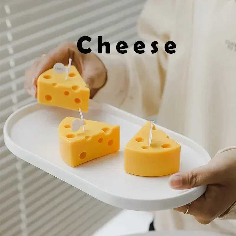 Cheese Shaped Scented Candles Yellow Cake Aromatherapy Candle Relaxing Birthday Gift Home Decoration Bedroom Ornament W250704