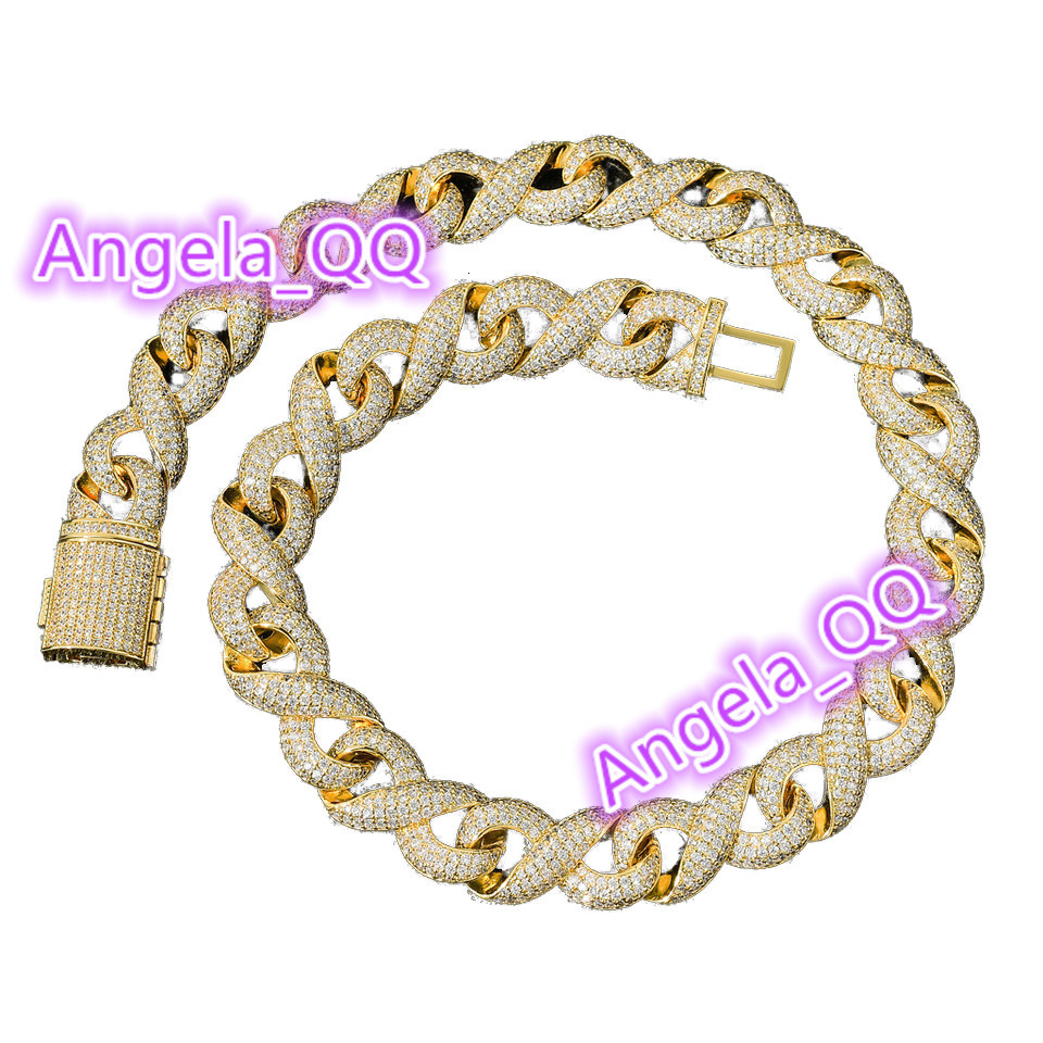 Wholesale Mens Fashion Jewelry Chains Personalized Iced out Hip Hop Cuban Link 925 silver Mossanite Style with clasp vvs1