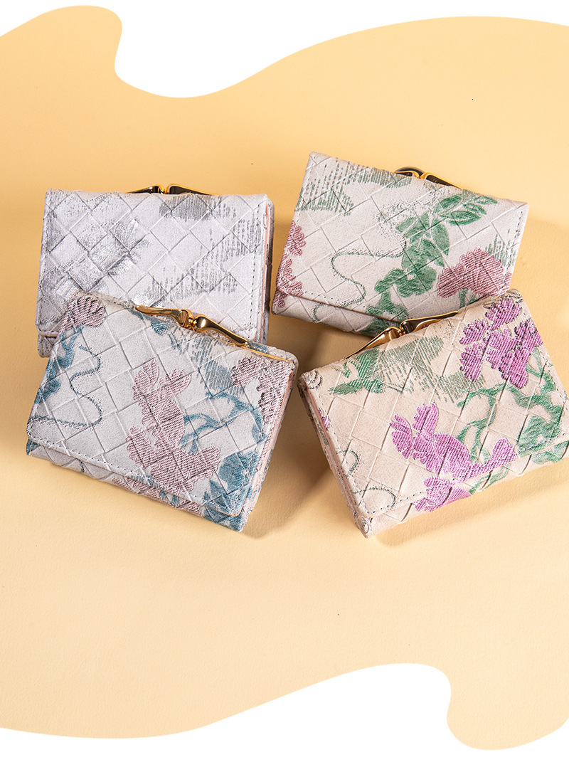 Free Shipping Designer Bag Chinese Style Wallet For Women High-end Lightweight Retro Fashion Student Coin Purse Short Clip Bag