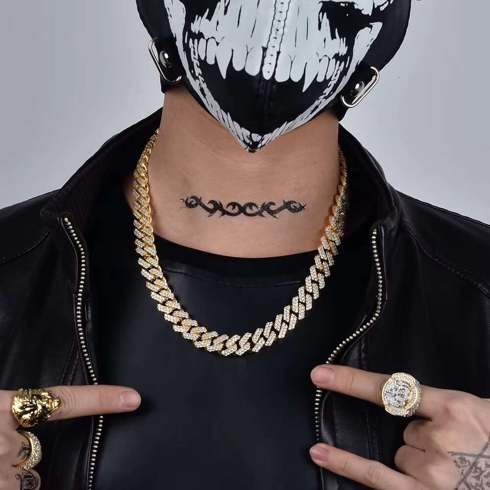 12MM Iced Out Miami Prong VVS Moissanite Diamond Cubic Zirconia Box Clasp Thick Cuban Link Choker Chain Necklace