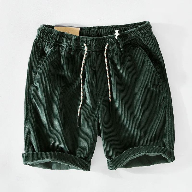 Mens Heavy Corduroy Work Shorts Retro American Street Style Summer Casual Fashion Outdoor 250704