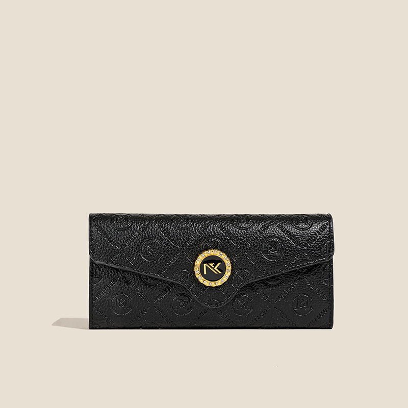 Free Shipping Designer Bag New Black Solid Color Chanel Style High-end Embossed Women's Wallet Multi-card Slot Coin Purse Fast Delivery