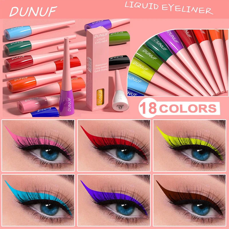 Matte Dark Green Liquid Eyeliner Pencil Waterproof Makeup Colorful Liquid Eye Liner Ultra-thin Long-Lasting Quick-Dry Eye Liner 250704