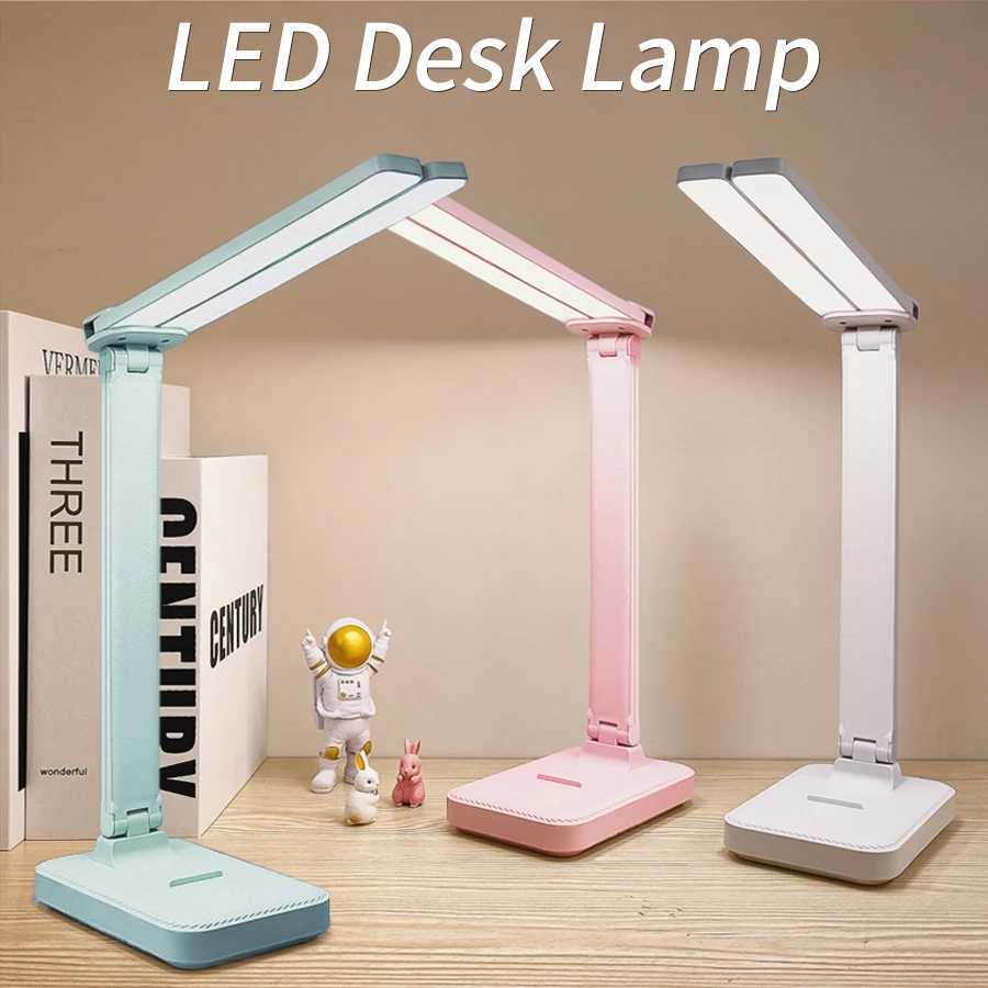 USB Rechargeable LED Desk Lamp 3 Levels Dimmable Touch Sensor Foldable Table Lamp Eye Protection for Bedroom Bedside Office XJ250703