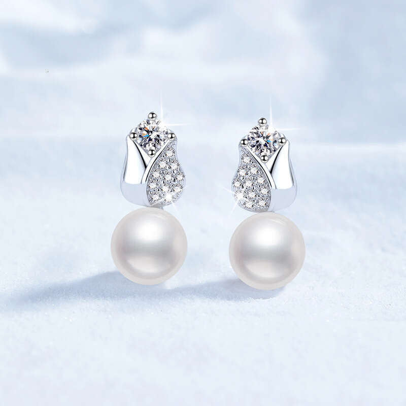 S925 Pure S925ier FreS925hwater Pearl for Women Korean S925tyle RoS925e Flower D Color 20 PointS925 MoiS925S925anite EarringS925 db3