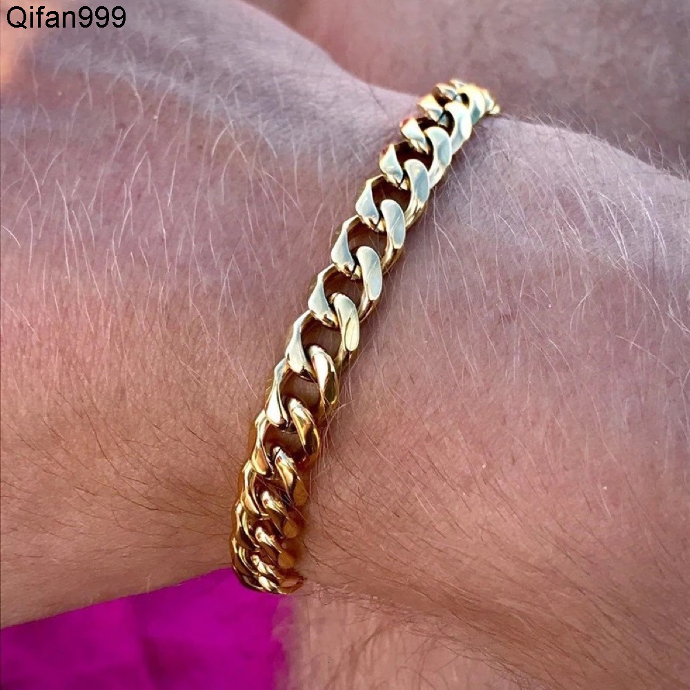 2022 New Arrivals Trendy Cuban Chain Men Bracelet Classic Stainless Steel 3/5/7mm Width Chain Bracelet for Men Jewelry Gift