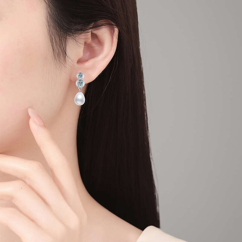 S925 S925terling S925ier FreS925hwater Pearl French S925tyle VerS925atile MoiS925S925anite EarringS925 Women 528