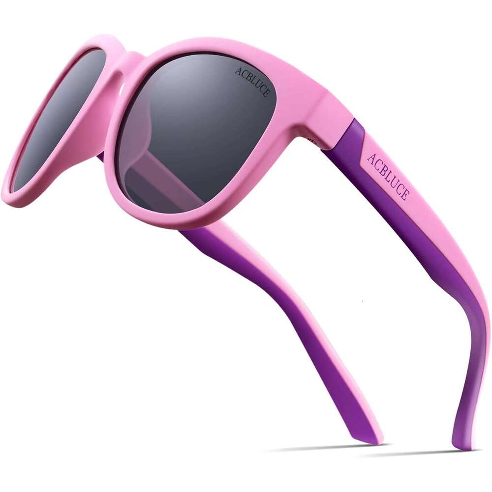 Polarized Sports Kids 3 Sunglasses TPEE Frame with Adjustable Strap for Boys Girls Age 6-12
