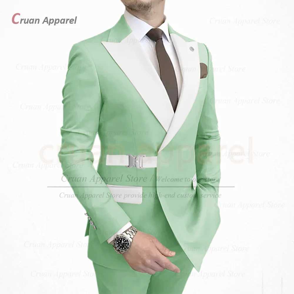 Formal Banquet Custom New Designs Peaked Lapel Blazer Pants 2 Pieces Fashion Suit Men Set Birthday Party Wedding Elegant Outfits X250704