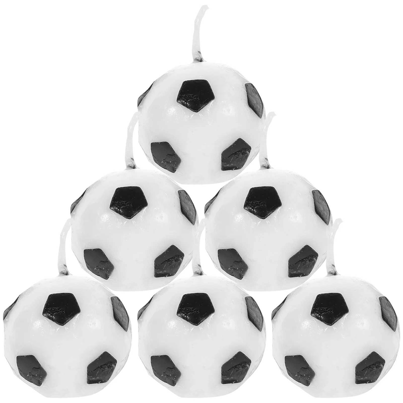 6 Pcs Football Candles for Birthday Party Supplies Soccer Wax Sports Event Decorations Wedding Anniversary Paraffin Candles W250704