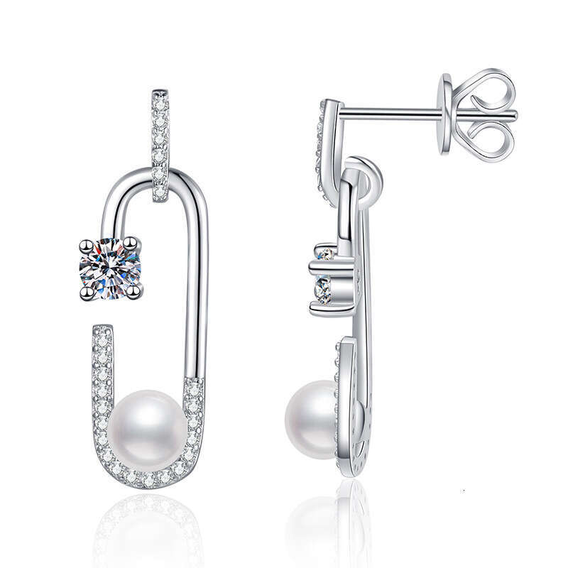 S925 Pure S925ier MoiS925S925anite Natural FreS925hwater Pearl PerS925onality Pin High-end EarringS925 b42