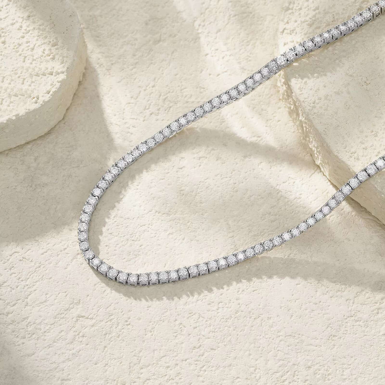 2.0mm~6.5mm Moissanite Necklace Tennis Chain 925 Sterling Silver 18K Gold Plated Gift for Women Moissanite Necklace Jewelry