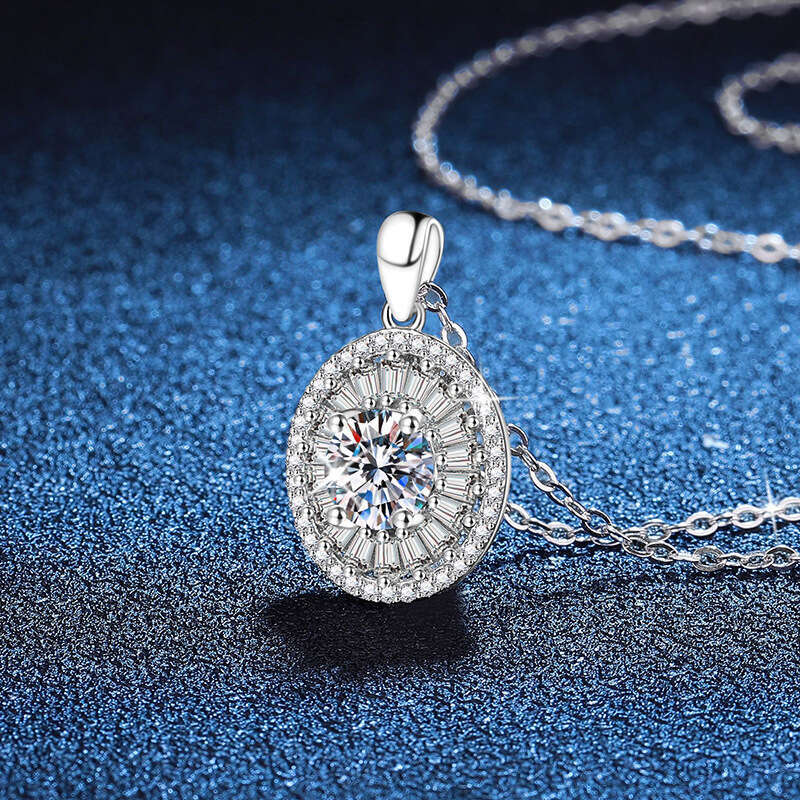 S925 Pure S925ier Brilliant Pigeon Egg Pendant 1 caratS925 D Color MoiS925S925anite Necklace for Women e47