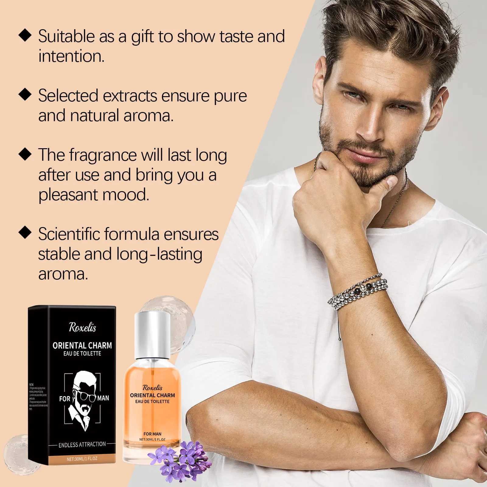 Roxelis 30ml Oriental Men Charm Perfume Light Fragrance Flirting Pheromone Glamour Men Remove Odor Fresh Body Dating Perfume XJ250704