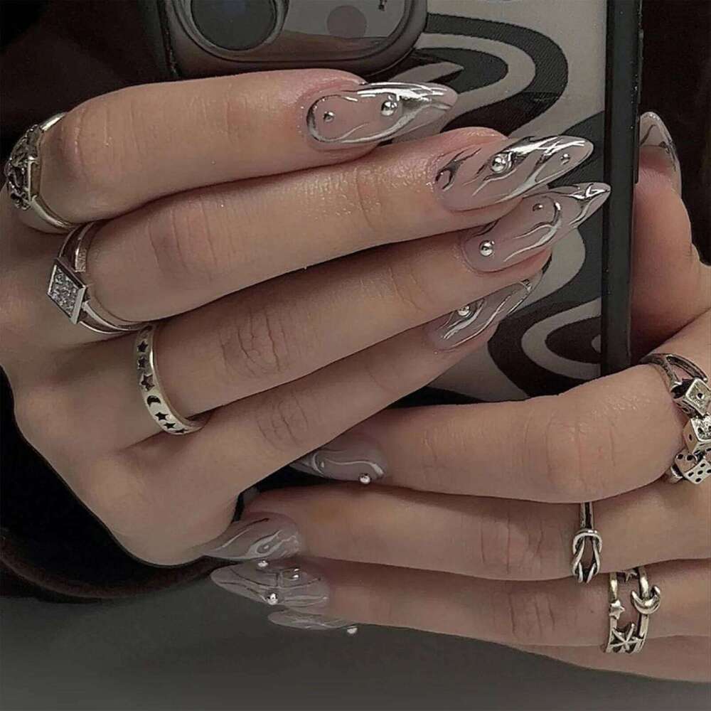24pcs Mid Length Fake Nails Ballet Removable Wear Full Cover Coffin Head Press on Artificial Manicure Patch False Nail Tips X250704