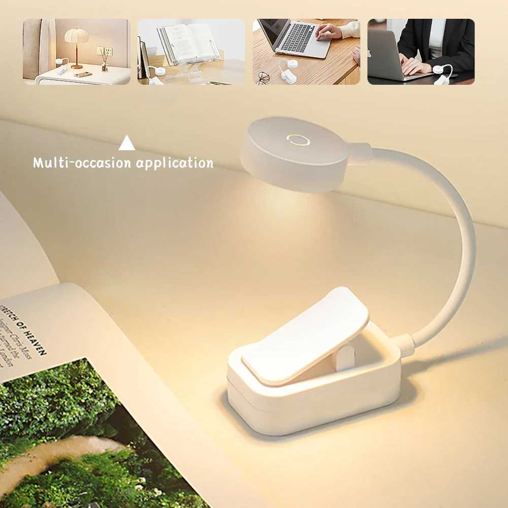 Mini Clip Book Lamp LED Table Lamp Eye Protection 3 Colors Battery Powered Night Light Portable Bedside Student Reading Lamp XJ250703