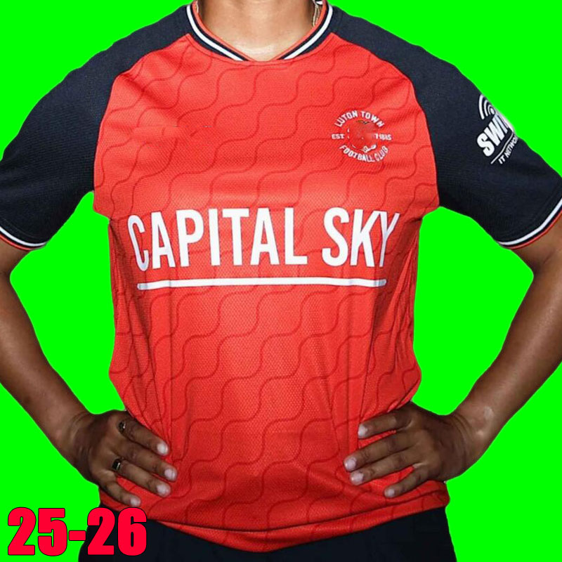 25 26 LUTONs home soccer jerseys ADEBAYO WOODROW MORRIS LOCKYER BELL BRADLEY FREEMAN DOUGHTY BERRY TOWN 2025 2026 MEN KIDS KITS football shirts