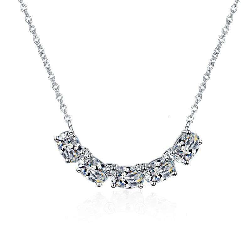 Pure S925ier D Color MoiS925S925anite Necklace Pigeon Egg Korean FaS925hion 2.5 caratS925 Collarbone Chain for Women 014
