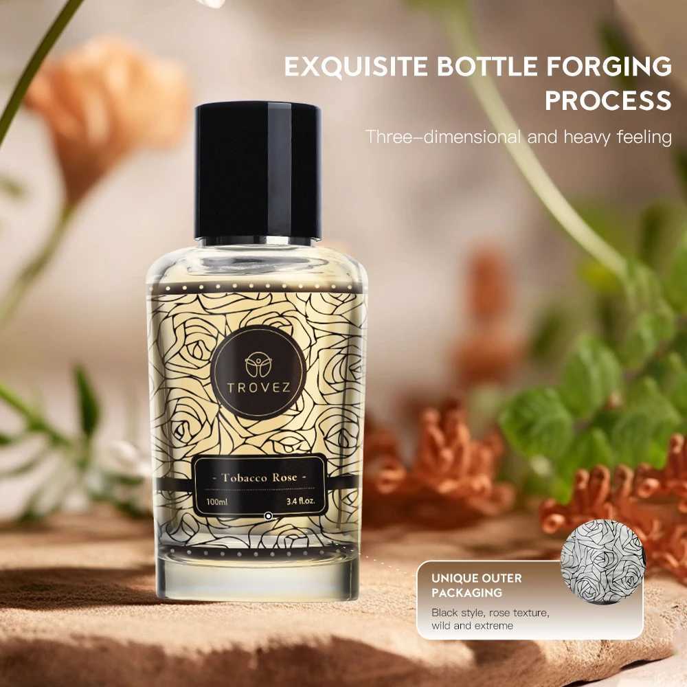 Trovez Tobacco Rose 100ml Perfume Long-lasting Fragrance Rich Unisex Perfume Scent Gifts Aroma Body Spray Perfumes for Men Women XJ250704