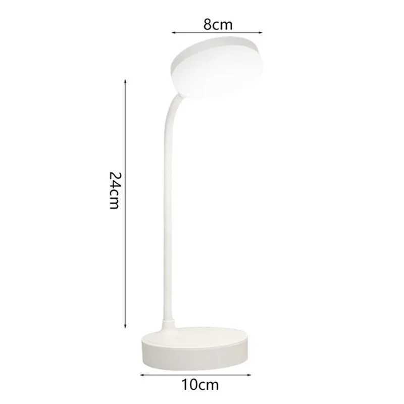 Table Lamp USB Plug Rechargeable Desk Lamp Bed Reading Book Night Light LED 3 Modes Dimming Eye Protection Light Bedside LampXJ250703