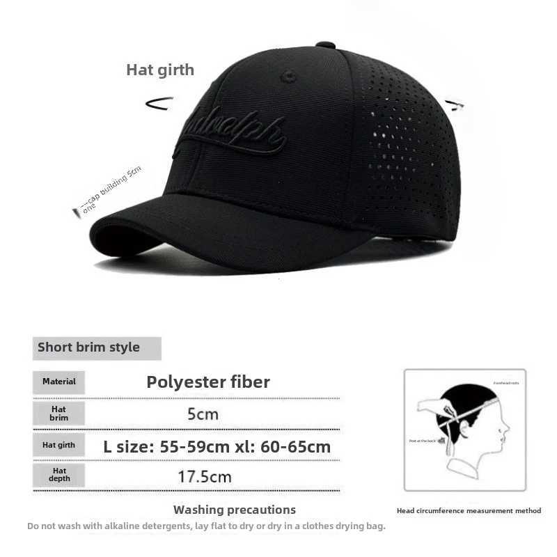 Big Hat Back Closed 5cm Short Brim Baseball Cap for Men Mesh Fitted Caps Stretchy Fl Closed Caps Wen 56-60cm 61-65cm X250704