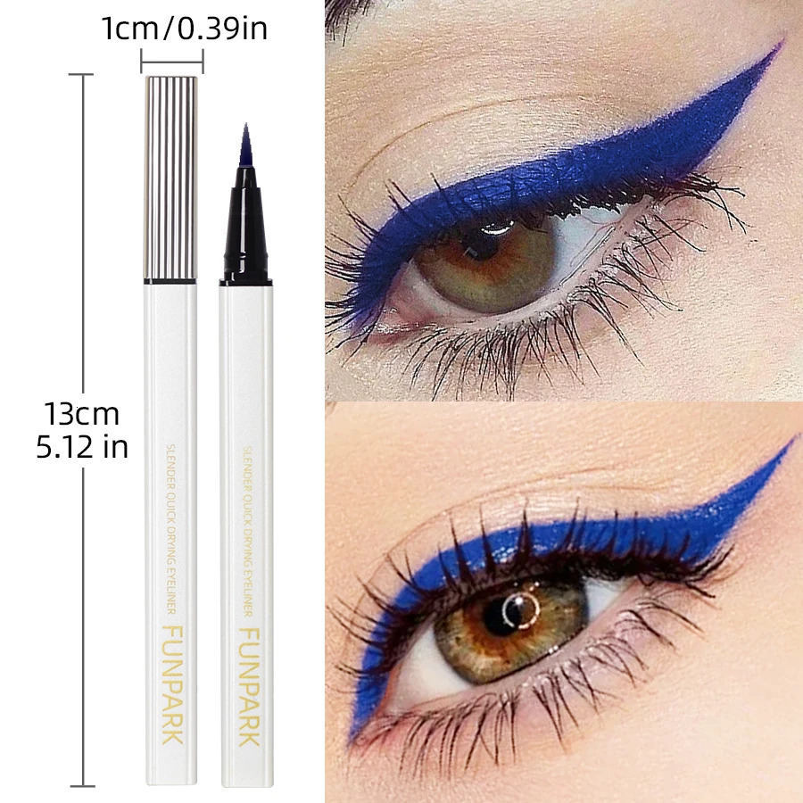 1PC Blue Quick Drying Liquid Eyeliner Pen Waterproof Smooth Long Lasting Colourful Pigment Eye Liner Pen Makeup Eye Beauty 250704