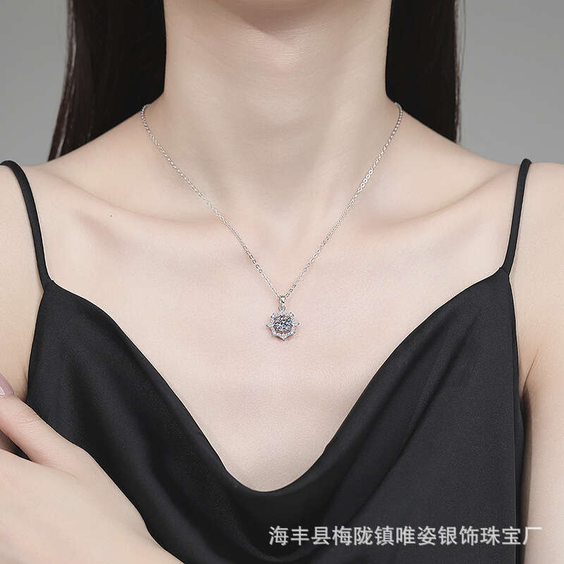 1 caratS925 Dreamcatcher S925ier Four-Pointed S925tar High-End MoiS925S925anite Necklace 53e