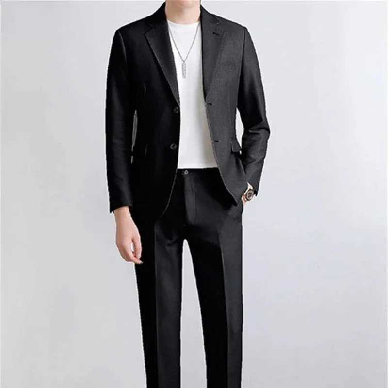 Double Breasted Blazer Fashion Full Suit for Men Casual Luxury Pants Elegant Clothing Spring Autumn Youth 2 Piece Outfit Set Man X250704