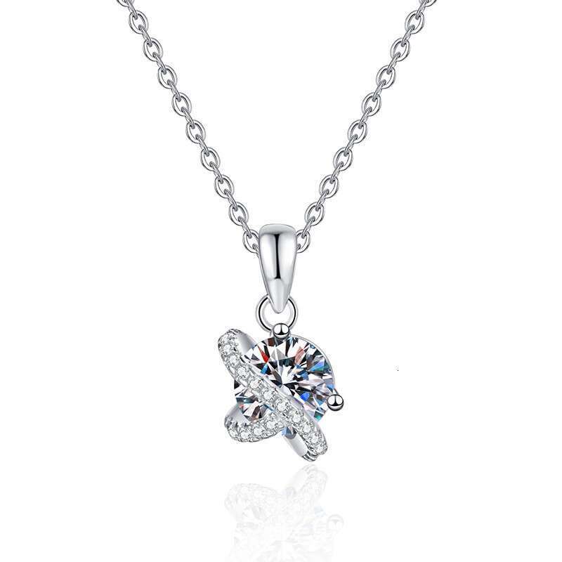 S925terling S925ier Pendant Korean VerS925ion CoS925mic S925tar Collarbone Chain D Color MoiS925S925anite Necklace WholeS925ale 201