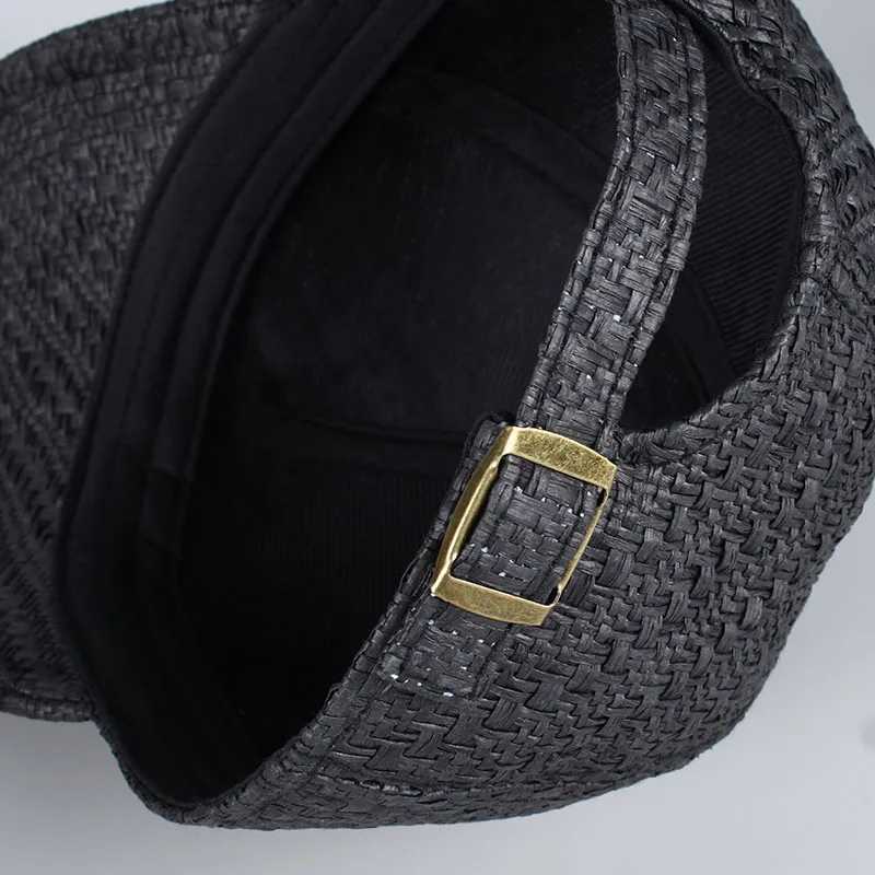 Straw Sun Hat Men Wen Summer Baseball Cap New 2025 Fashion Black White Dad Truckers Hat Snapback Caps M X250704