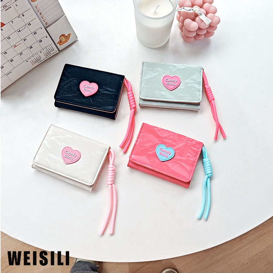 Free Shipping Designer Bag Trend New Style Small Chanel Women's Card Holder High-end PU Leather Short Coin Purse Wallet