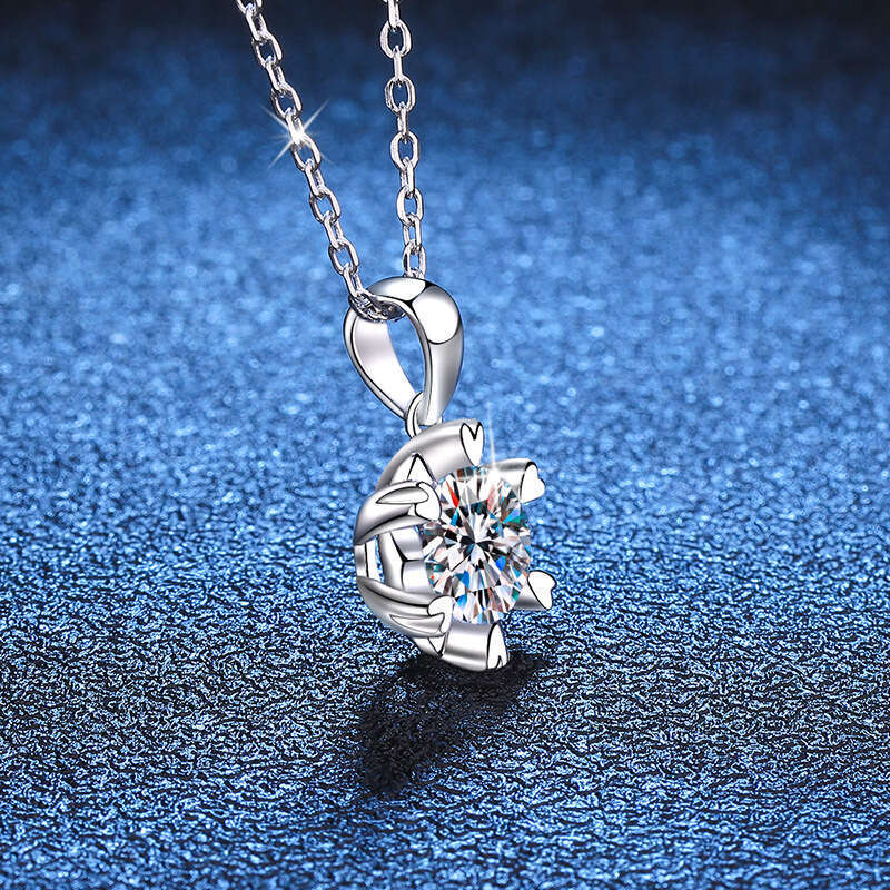 S925 Pure S925ier ClaS925S925ic S925nowflake Pendant S925imple FaS925hion D Color 1 caratS925 MoiS925S925anite Necklace 2d5