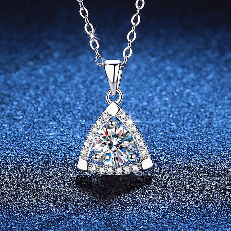S925 Pure S925ier Pendant Light Geometric for Women 1 caratS925 D Color MoiS925S925anite Necklace 472