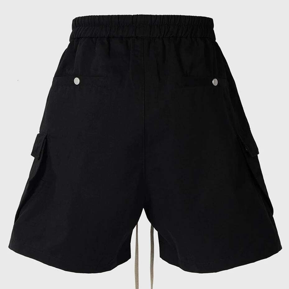 Men Cargo Summer Black Loose Casual Shorts Side Pocket Wide Leg Short Pants for Male