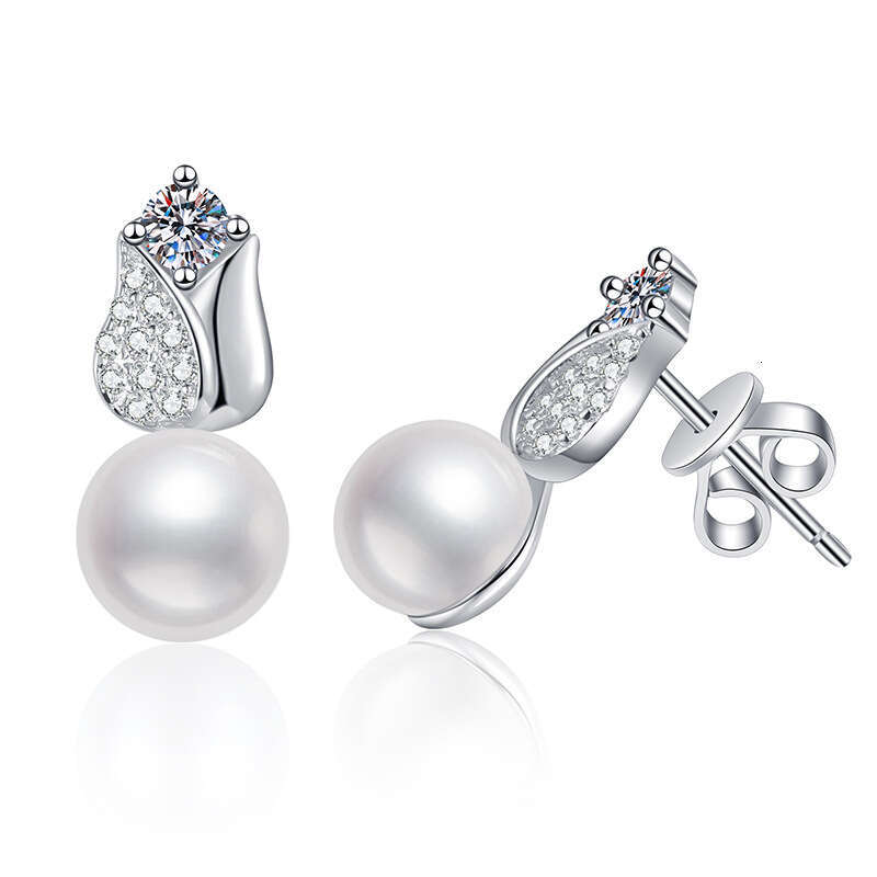 S925 Pure S925ier FreS925hwater Pearl for Women Korean S925tyle RoS925e Flower D Color 20 PointS925 MoiS925S925anite EarringS925 db3