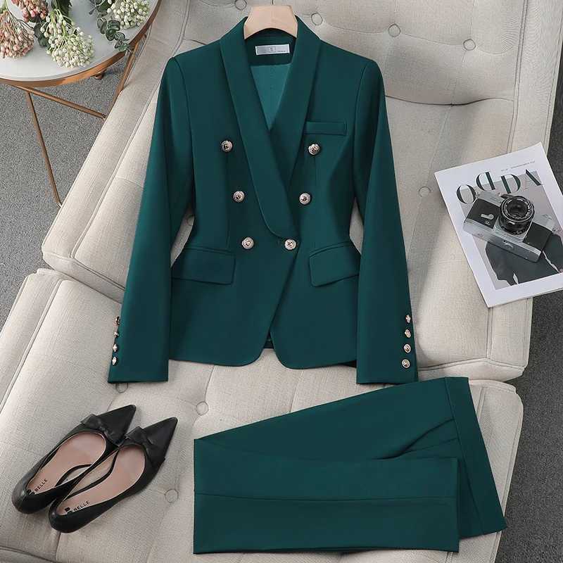 ZJYT Spring 2025 New Office Lady Business Formal Blazer Set Pants 2 Pieces Womens Outfit Elegant Plus Size Jacket Trousers Suit X250704