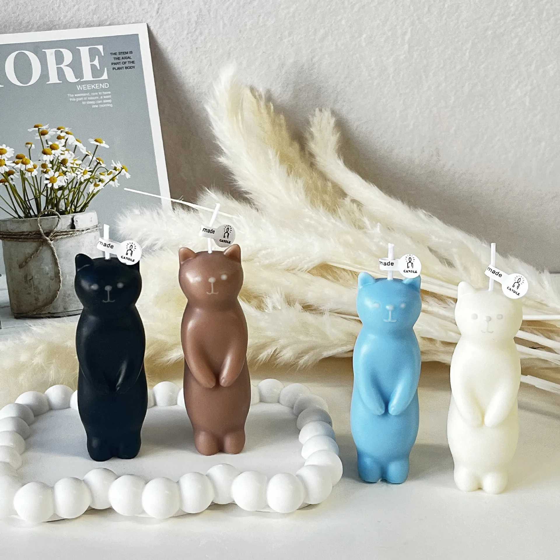 Creative Scented Candles Stand Cat Shaped Aromatic Candles Home Decoration Ornaments Birthday Gifts Vanilla Ocean Sandalwood W250704